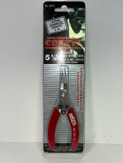 New Old Stock General Tools Made in Japan 5-1/8" Stainless Steel SMOOTH Jaw Needle Nose Pliers