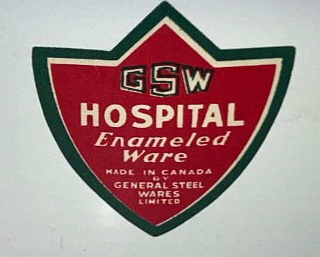 New Old Stock 1960's GSW General Steel Ware Canada 15" HOSPITAL Enamel Wash Basin