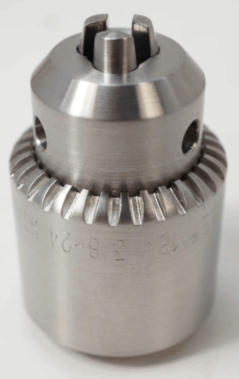 Jacobs No. 33385 Stainless Steel 1.1-7.4mm Capacity Drill Chuck w/ Key 3/8-24 Mount