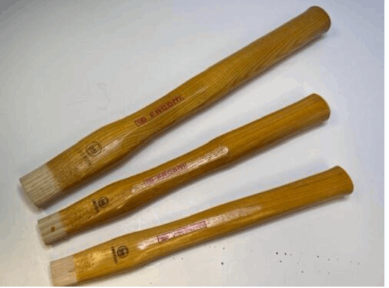 3pc Set FACOM Hickory Replacement Hammer Handles Incl. Steel & Wood Wedges
