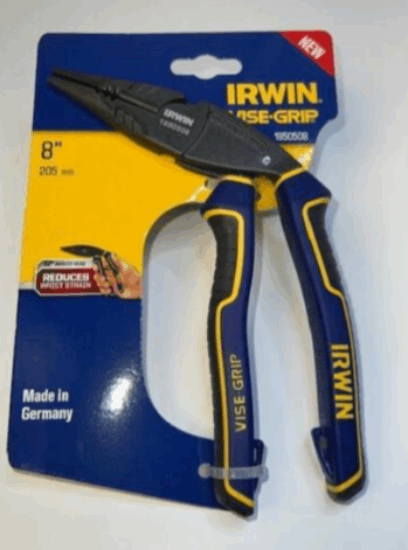 New Old Stock Irwin Vise-Grip GERMANY 1950508 8″ Ergomulti Long Nose Pliers with Cutter