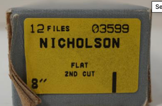 New Old Stock  Nicholson 8" Flat Second Cut File. USA Made
