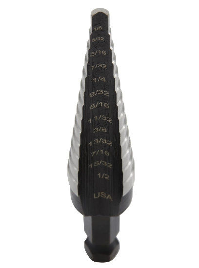 New Old Stock IRWIN UNIBIT USA made Step Drill Bit, 1/8-Inch to 1/2-Inch , 1/4-Inch Shank (10231)