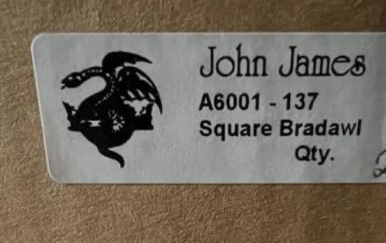 10 New Old Stock John James UK Made Square Blade Cabinetmakers Brad Awls