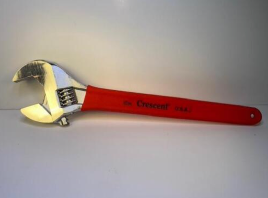 New USA Made CRESCENT Chrome Cushion GRIP 15" Adjustable Wrench NEW OLD STOCK Media 1 of 1