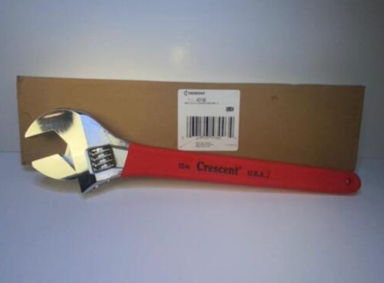 USA Made CRESCENT Chrome Cushion GRIP 15" Adjustable Wrench NEW OLD STOCK