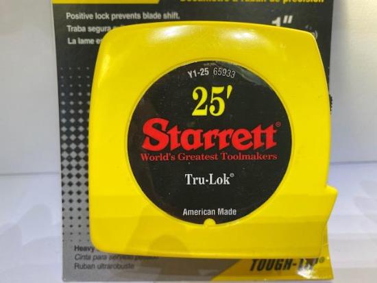 New OLD Stock 1996 Starrett AMERICAN MADE 25' Automatic Tru-Lok Tape Measure