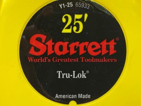 New OLD Stock 1996 Starrett AMERICAN MADE 25' Automatic Tru-Lok Tape Measure