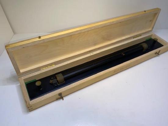 Excellent Vintage Solid Brass 18" Rolling Rule Ruler from Military Naval School