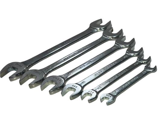 New Old Stock 1960's Gray Canada 6pc Double End Wrench Set 5/16"- 7/8" c/w Metal Holder