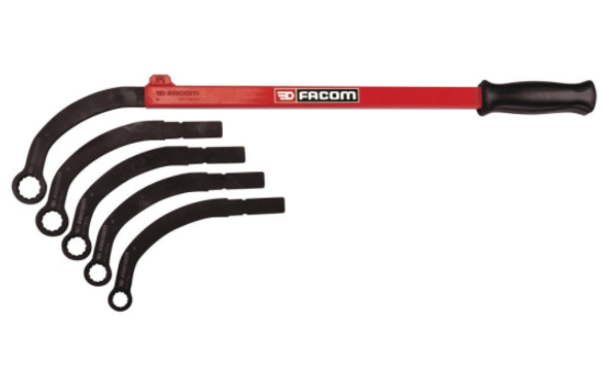 New FACOM Belt-tensioner nut wrenches, 5 pc set, 13 - 19 mm Wrenches + Handle - Cardon Tools
