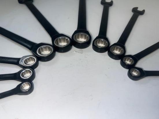  PROTO 8MM-19MM 10pc  ANTI-SLIP Ratcheting Combination Spline Wrench SET