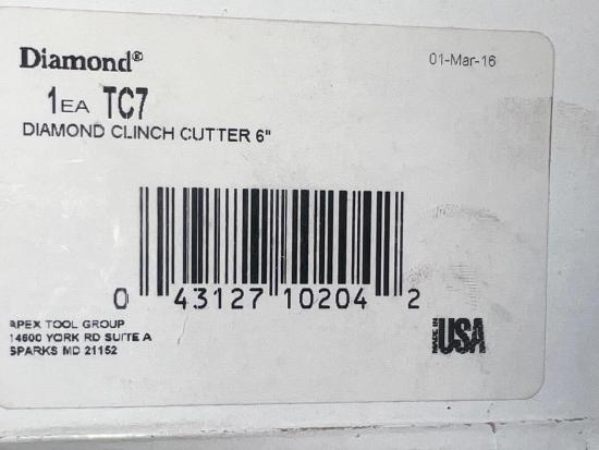 New Old Stock  Farriers DIAMOND USA Made TC7 CLINCH CUTTER