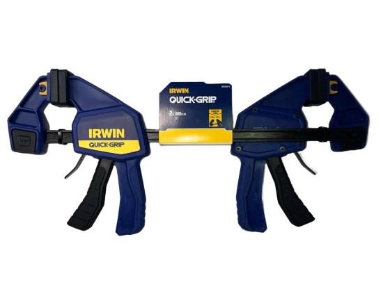 Pair Irwin QUICK-GRIP 12" Trigger BAR CLAMP / SPREADER 300LBS Clamping Force