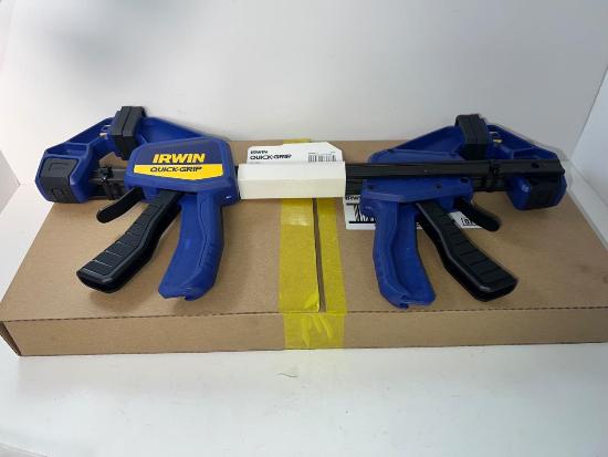 Pair Irwin QUICK-GRIP 12" Trigger BAR CLAMP / SPREADER 300LBS Clamping Force