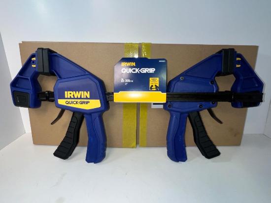 Pair Irwin QUICK-GRIP 12" Trigger BAR CLAMP / SPREADER 300LBS Clamping Force