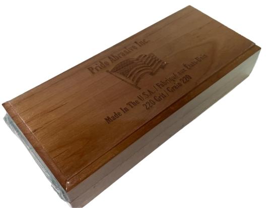  Pride Abrasives USA Made CERAMIC 220x Water Stone with CHERRY Wood  Box