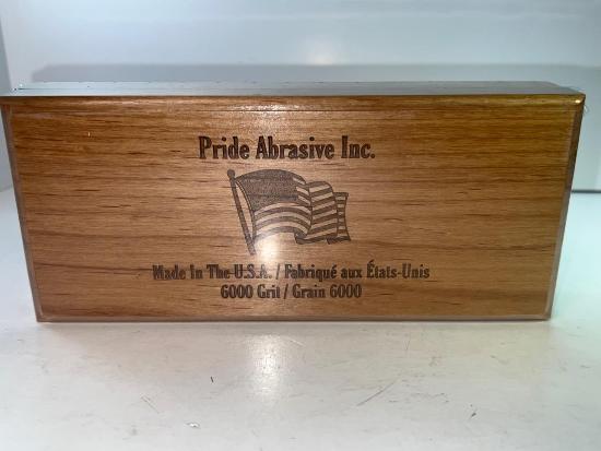  Pride Abrasives USA Made CERAMIC 6000x Water Stone with CHERRY Wood  Box