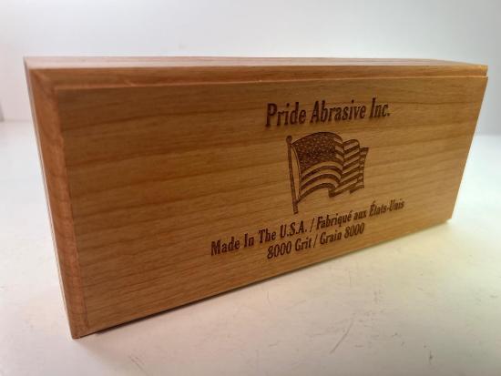 Pride Abrasives USA Made CERAMIC 8000x Water Stone with CHERRY Wood  Box