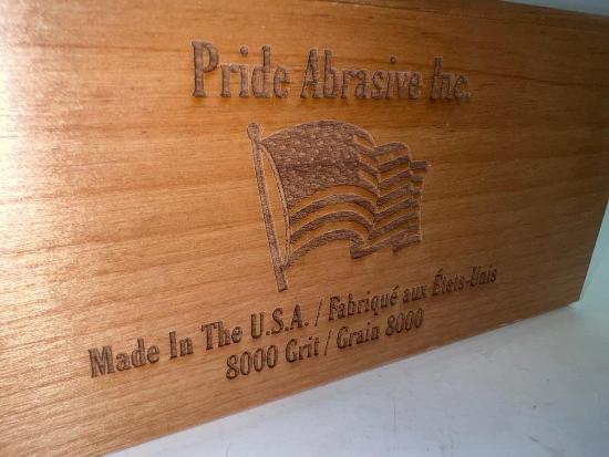 Pride Abrasives USA Made CERAMIC 8000x Water Stone with CHERRY Wood  Box