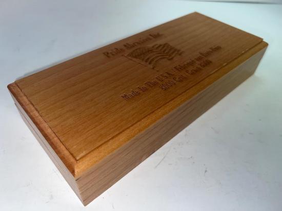 Pride Abrasives USA Made CERAMIC 8000x Water Stone with CHERRY Wood  Box