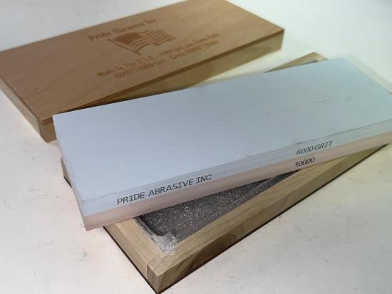 Pride Abrasives USA Made CERAMIC 6000x / 10000x  Water Stone with Wooden Box