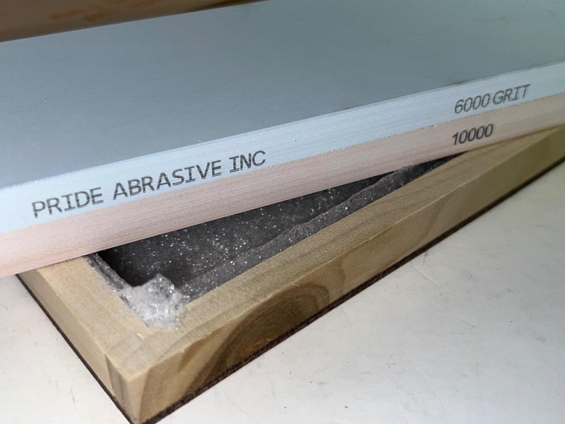 Pride Abrasives USA Made CERAMIC 6000x / 10000x  Water Stone with Wooden Box