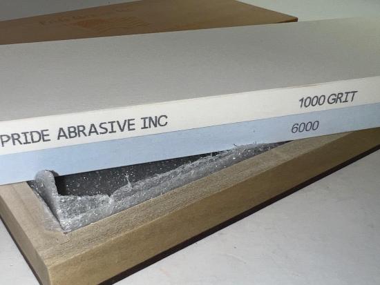  Pride Abrasives USA Made CERAMIC 1000x / 6000x  Water Stone with Wooden Box