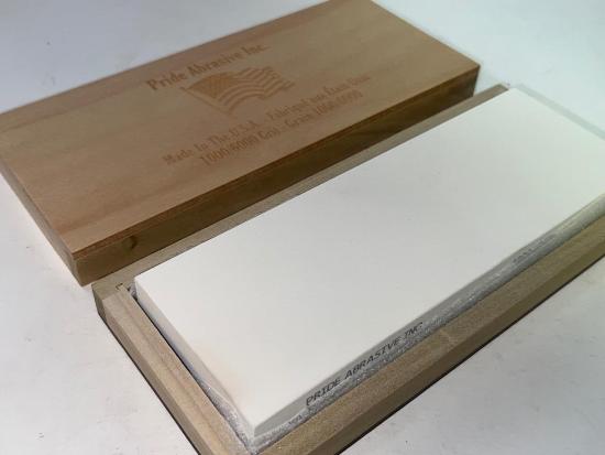  Pride Abrasives USA Made CERAMIC 1000x / 6000x  Water Stone with Wooden Box