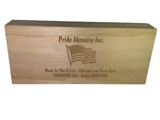  Pride Abrasives USA Made CERAMIC 1000x / 6000x  Water Stone with Wooden Box