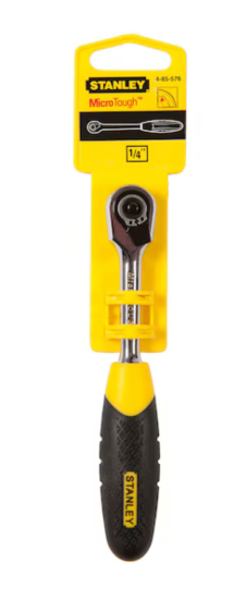 NEW STANLEY 6"  Pear Head 1/4'' MicroTough Quick Release 72 Tooth Ratchet - Cardon Tools