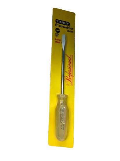 New Old Stock 1987 USA Made Stanley Professional 6"  Slot Screwdriver 66-266 BORON Steel