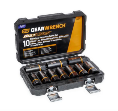 Gearwrench 10pc Deep Bolt Biter Impact Extractor Socket Set SAE / MET