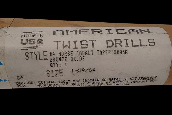 New American Twist USA made Drill  1-29/64" M42 Cobalt 4Mt Taper Shank Drill Bit