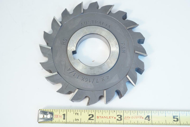 New P&N Australia  Staggered Tooth Side Face Milling Cutter 4" x  7/16" x 1-1/4"