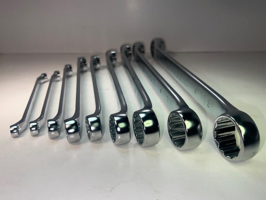 Facom 56L Series 9pc 10° Offset LONG Box End SAE Wrench Set 5/16" to 1-1/4"