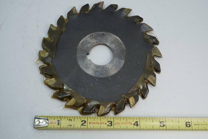 New Qualcut UK Made HSS Staggered Tooth Side Face Milling Cutter  5" x 1/4" x 1"