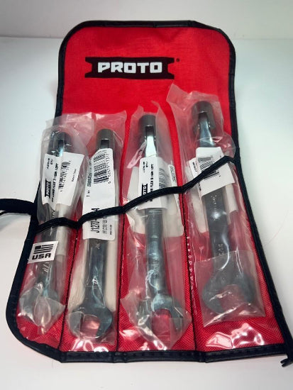 New PROTO 4 Piece Flex-Head Wrench Set - 12 Point 7/16" , 1/2", 9/16", 5/8" - Cardon Tools