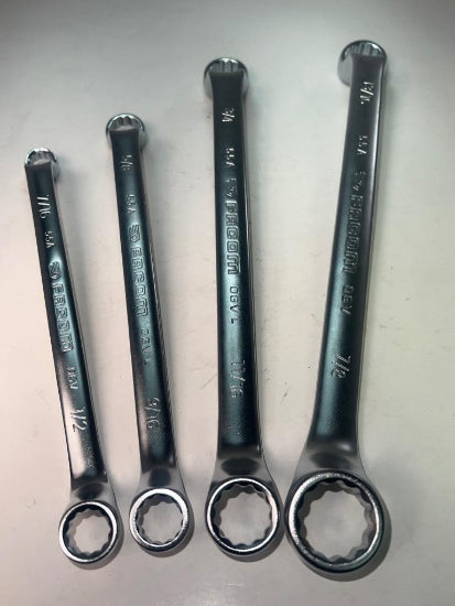 Facom OGV 4pc Set DEEP OFFSET  Box End SAE Wrench Set 7/16"- 7/8" 55A Series