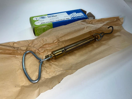 New Old Stock Chatillon NY USA BRASS IN-15 Hanging Scale 15lbs / 7.5Kg Capacity Fish Scale