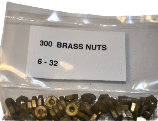 300 piece BULK LOT BAG of New Old Stock 6-32 Hexagon Brass Nuts 4 Live Steam Machinists *FIXED* - Cardon Tools