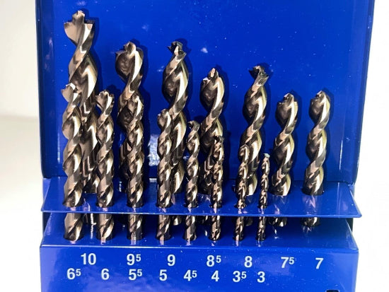 15pc BERNER Germany PREMIUM Metric 3-10mm Hss Bullet Point Drill Bit Set c/w STEEL BOX