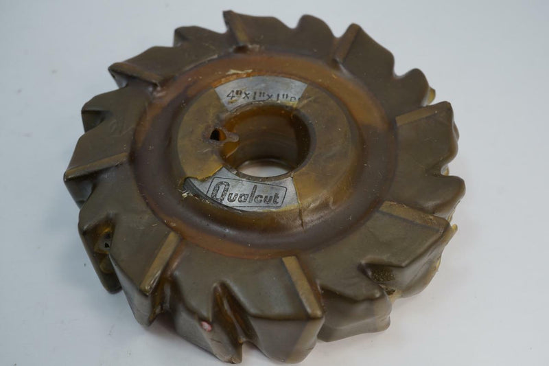 New Qualcut UK HSS Staggered Tooth Side and Face Milling Cutter  4" x 1" x 1"