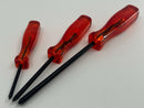 New Old Stock FACOM made in FRANCE 3pc Screwdriver Set  Pozidriv -Orange  ISORYL Handles