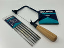 New Old Stock BRITISH Made Eclipse Piercing Saw with Beech Wood Handle + 30 Blades - Cardon Tools