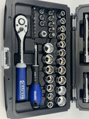 New Old Stock EXPERT by FACOM E031813 - 1/4 and 3/8" Drive 43pc Metric and Imperial Ratchet / Socket set 12pt - Cardon Tools