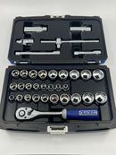 New Old Stock EXPERT by FACOM E031811 - 3/8" Drive 34pc Metric and Imperial Ratchet / Socket set 6pt - Cardon Tools