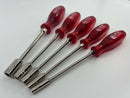 RARE New Old Stock WIHA WEST- GERMANY 5pc METRIC Nut DRIVER Set c/w CHERRY Red Acetate Handles - Cardon Tools