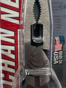 Channellock USA Made 8-INCH XLT Combination BENT Long Nose Pliers with Cutter E388 - Cardon Tools