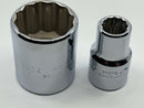 New Old Stock PROTO USA made TorquePlus 12pc High Polish 1/2" Dr 12 pt Socket Set with Ratchet  7/16" - 1" Range - Cardon Tools